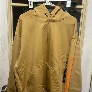 NWT Dickies Tan Hoodie with Orange Logo